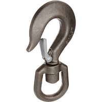 Indusco 47400946 Drop Forged Alloy Steel Swivel Eye Hook With Latch  3 Ton Working Load Limit