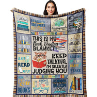 Poqush Book Lovers Gifts Gifts For Book Lovers Women/Reader Librarian Gifts Book Reader Gifts Book Club/Bookworm/Reading Gifts For Book Lover Bookish Literary Gifts Blanket 60""X50""
