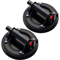 Autoalkins 8"" Heavy Duty Suction Cup To Lift Large Glass  Tile  Marble  Industrial Vacuum Suction Lifter With Handle For Glass Lifting & Replacement  240 Lbs Load Capacity  Carrying Case (2 Pack)