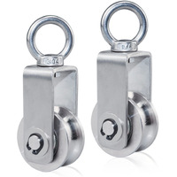 Cable Pulley Wheel Stainless Steel Swivel Pulley Block Silence Rotation Traction Wheel For Pulley System Lifting Gym Equipment Clothesline (2 Pack)