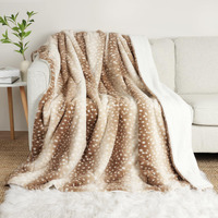 Cozy Bliss Luxury Faux Fur Throw Blanket Animal Striped Print  Non Shedding Double Sided Sherpa Blankets Super Soft Fluffy Thick Warm Throws Home Decor For Couch Bed Sofa Women (Brown  60X80 Inches)
