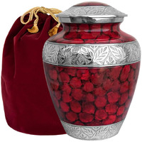 Trupoint Memorials Cremation Urns For Human Ashes - Decorative Urns  Urns For Human Ashes Female & Male  Urns For Ashes Adult Female  Funeral Urns - Red  Large