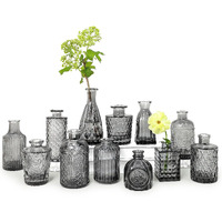 Supmind Bud Vase Set Of 12  Black Bud Vases In Bulk  Small Flower Vases For Centerpieces  Mini Vintage Vase For Rustic Wedding  Home Table Decoration