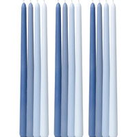 Viyffo 12 Inch Blue Taper Candles Set Of 12 Unscented Smokeless Long Tall Tapered Candle For Candlesticks Sticks Wedding Advent Home Decor Dinner Christmas
