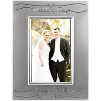 Haysom Interiors Beautiful Two Tone Silver Plated Wedding Day 4"" X 6"" Picture Frame With Black Velvet | Unique And Thoughtful Gift Idea