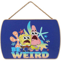 Nickelodeon Spongebob Squarepants Be Weird Hanging Wood Wall Decor - Fun Spongebob Sign For Home Decorating