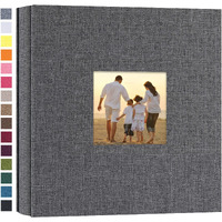 Potricher Small Photo Album 4X6 200 Photos Linen Cover Picture Photo Book For Family Wedding Anniversary Baby Vacation (Gray 200 Pockets)