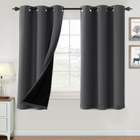 H.Versailtex 100% Blackout Curtains For Bedroom Thermal Insulated Blackout Curtains 63 Inch Length Heat And Full Light Blocking Curtains For Living Room With Black Liner 2 Panels  Charcoal Gray