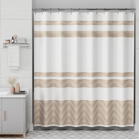 Amazerbath Neutral Shower Curtain  72X72 Washable Cloth Light Tan Shower Curtain With 12 Shower Curtain Hooks  Fabric Khaki And White Striped Shower Curtain Set  Farmhouse Bathroom Shower Curtain
