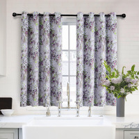 Mysky Home Purple Curtains 54 Inch Length Thermal Curtains For Living Room Bathroom Thermal Insulated Room Darkening Curtains Vintage Floral Curtains Window Panels 2 Panels  Grommet Top