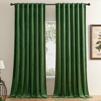 Timeper Moss Green 108 Inches Velvet Curtains  Room Darkening Privacy Protection Luxury Window Treatment Super Soft Drapes For Bedroom Living Room  Rod Pocket & Back Tab W52 X L108  2Pcs