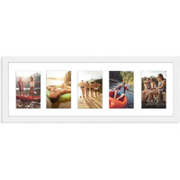 Americanflat 8X24 Collage Picture Frame In White - Displays Five 4X6 Frame Openings - Engineered Wood Panoramic Picture Frame With Shatter Resistant Glass And Hanging Hardware Included