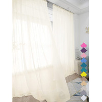 Window Beige Sheer Curtains 60 Inches Width 45 Inches Long 2 Panels Sheer Curtains Clear Curtains Basic Rod Pocket Panel For Home/Living Room/Bedroom/Kids Room