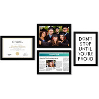 Americanflat 11X17 Picture Frame In Black - Set Of 4 - Engineered Wood Photo Frame With Shatter-Resistant Glass And Hanging Hardware For Wall Display