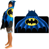 Franco Batman Kids Super Soft Bath/Pool/Beach Soft Cotton Terry Hooded Towel Wrap  24 In X 50 In  (Officially Licensed Product)