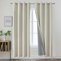 Joydeco Light Beige 90 Inch Blackout Curtains  Blackout Curtains 90 Inches Long For Living Room Bedroom  Thermal Insulated Linen Blackout Curtains With Grommets(52X90 Inch  Light Beige)