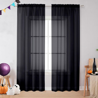 Ovzme 2 Panels Sheer Black Curtains 72 Inches Length Window Treatment For Kitchen  Elegant Airy Transparent Curtain Draperies Rod Pocket For Kids Living Room  Each 42 Width 72 Length