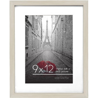 Americanflat 9X12 Picture Frame In Light Wood - Displays 6X8 With Mat And 9X12 Without Mat - Engineered Wood With Shatter Resistant Glass - Horizontal And Vertical Formats For Wall And Tabletop