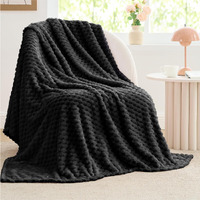 Bedelite Fleece Throw Blanket For Couch & Bed - 3D Jacquard Decorative Black Blanket  Super Soft And Cozy Warm Fuzzy Blanket All Seasons Suitable  50X60Inches