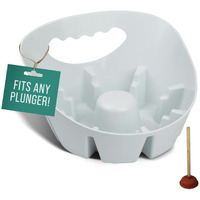 Plunger Tray - Universal Tray Made For Toilet And Sink Plungers - Catch Drips And Keep Germs And Bacteria Contained - Easy To Clean - White - Pack Of 1
