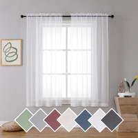Ovzme 2 Panels Sheer White Curtains 54 Inches Length Window Treatment For Kitchen  Elegant Airy Transparent Curtain Draperies Rod Pocket For Kids Living Room  Each 42 Width 54 Length