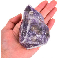 Amoystone Purple Lepidolite Crystals Tower Flame Shaped Stone Energy Meditation Healing Crystal Home Decor 0.6-1.0 Pound