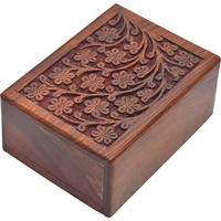 Rosewood Cremation Urn For Human Ashes Adult Male Female - Decorative Urns For Men Women - Burial Urn For Adults (Tree Of Life  Medium)