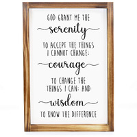 Serenity Prayer Sign 11X16 In - Farmhouse Christian Wall Art  Vintage Serenity Prayer Wall Art  God Grant Me The Serenity Wall Decor Framed  Farmhouse Bedroom Decor Sign Serenity Prayer Wall D?Cor