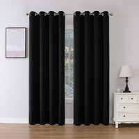 Joydeco Blackout Curtains 84 Inch Length 2 Panels Set  Thermal Insulated Long Curtains& Drapes 2 Burg  Room Darkening Grommet Curtains For Bedroom Living Room Window (Black  W52 X L84 Inch)