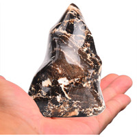 Amoystone Black Opal Flame Shaped Stone Towers Large Healing Crystal Quartz Home Decor 0.6-1.0Lbs