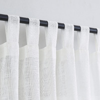 Voilybird Off White Linen Curtains 84 Inches Long Tab Top Privacy Window Treatment Panel Drapes For Bedroom W52 X L84
