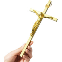 Vineten Crucifix Wall Cross | Metal Slender Catholic Crosses | Cross Wall D?Cor For Your Home - 8 Inch