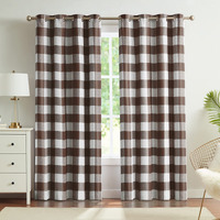 Melodieux Buffalo Check Plaid Blackout Curtains 96 Inches Long For Living Room  Bedroom Thermal Insulated Room Darkening Grommet Drapes  Brown  50 X 96 Inch  2 Panels