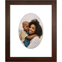 Americanflat 5X7 Picture Frame With Oval-Shaped Mat In Walnut - Use As 8X10 Picture Frame Without Mat Or 5X7 Frame With Mat - Engineered Wood Photo Frame With Shatter-Resistant Glass And Easel