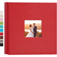 Potricher Small Photo Album 4X6 200 Photos Leather Cover Photo Book Albums With 200 Horizontal Pockets For Family Wedding Anniversary Baby (Red 200 Pockets)
