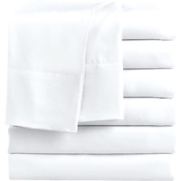 Freshculture King Flat Sheets Only  Pack Of 6  Soft Microfiber Bedding Sheets For Home  Salons  Hotels  Bulk Flat Sheets Only King Size (White)