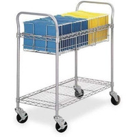 Safco Products 5235Gr Wire Mail Cart Holds 75 Legal Folders  Sold Separately  Gray