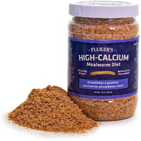 Fluker's High Calcium Mealworm Diet  Can Be Used As A Gut-Loading Food Or Bedding  12 Oz