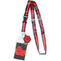 Dungeons And Dragons Logo Lanyard With D20 Dice Rubber Charm Id Badge Holder