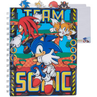 Innovative Designs Sonic The Hedgehog Tab Journal Notebook  Spiral Bound  96 Lined Pages  8 X 7 Inches  Blue
