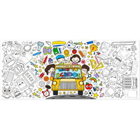 X1Zuue Back To School Giant Coloring Poster For Kids -Jumbo First Day Of School Blank Paper Banner Large Coloring Table Cover For Classroom Home Party Diy Art Craft Activity Supplies 55 X 23.6 Inch