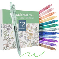 Four Candies 12Pack 0.5Mm Quick Dry Retractable Gel Pen Set  Cute Transparent Fine Point Multicolor Note Taking Aesthetic Lnk Pens  Comfort Grip 12 Ink Colors Drawing Writing School Office Home