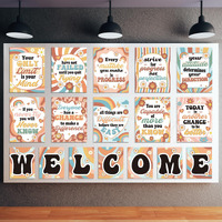 17 Pcs Retro Welcome Classroom Posters Bulletin Board Decorations  Motivational Posters For Classroom With Inspirational Sayings  Welcome Back To School Bulletin Board Classroom Decorations Bundle Set