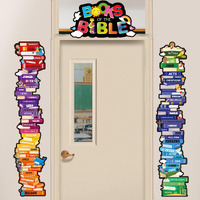 Yopyame Books Of The Bible Posters - 16Pcs Bible Door Border Books Of The Bible Door Cover For Scripture Home Church Decor Bible Religious Christian Educational Posters For Classroom Sunday School