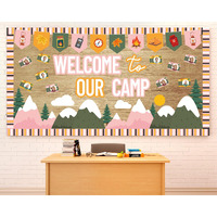 Camping Bulletin Board Set Welcome To Our Camp Summer Classroom Decorations Border Adventure Diy Photo Craft Camper Cutouts For Students School Kindergarten Classroom Office Wall Decor Party Supplies