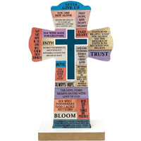 Qswo Wooden Crosses Christians Cross Wall Decor Cross Desk Decor Cross Decor For Wall Faith Bible Verse Wooden Crosses Rustic Christian Cross Wooden Hanger Wooden Crosses Tabletop