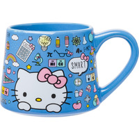 Silver Buffalo Sanrio Hello Kitty Back To School Tapered Pottery Mug  14 Ounces
