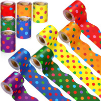 Tenceur 6 Rolls 160 Ft Colorful Polka Dot Bulletin Board Border Polka Dot Borders  Bulletin Border Decoration Scalloped Bulletin Board Trim Back To School Decoration For Classroom School Office