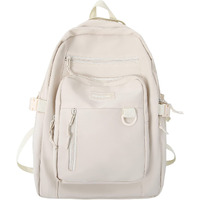 Pragari Kids Backpack For School Cute Aesthetic Beige Backpack Girls Student Bookbag Women Travel Lightweight Book Bag