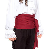 Halloween Pirate Medieval Renaissance Linen Large Sash [Red]